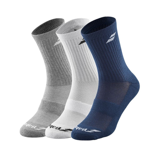 Chaussettes Babolat Socks 3-Pack (White/Estate Blue/Grey)