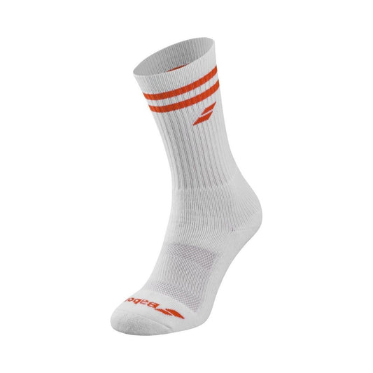 Chaussettes Babolat Team Single Socks Men (White/Cherry Tomato)