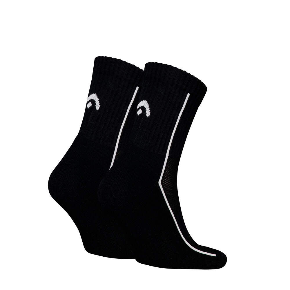 Head Performance Short Crew Chaussettes de Tennis (Lot de 2, Noir)