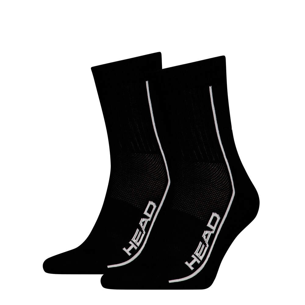 Head Performance Short Crew Chaussettes de Tennis (Lot de 2, Noir)