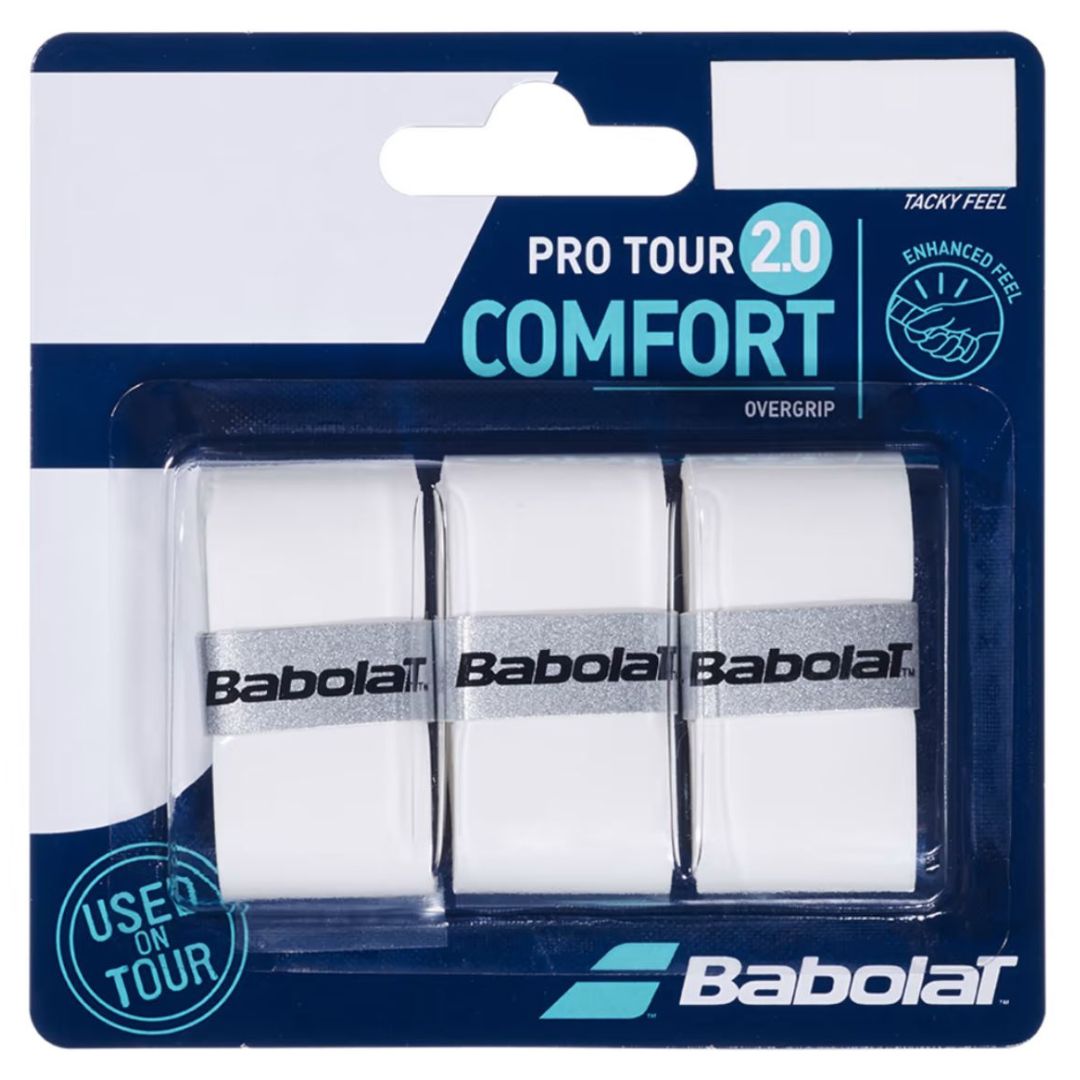 Overgrip Babolat Pro Tour 2.0 (Lot de 3, Blanc) padellife