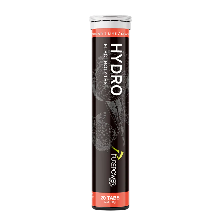 PurePower HydroTabs Électrolytes – Saveur Fraise/Citron Vert (1 tube de 20 comprimés)