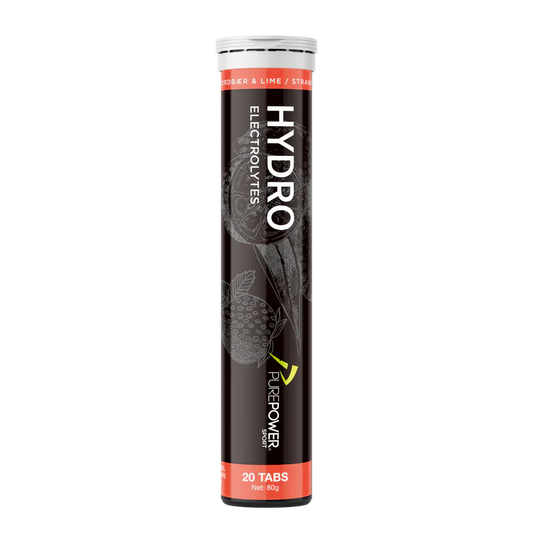 PurePower HydroTabs Électrolytes – Saveur Fraise/Citron Vert (1 tube de 20 comprimés)