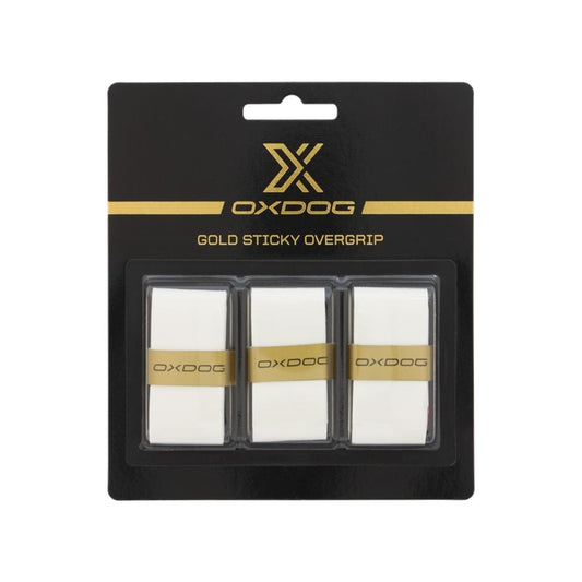 Oxdog Gold Sticky Overgrips 3 pack White
