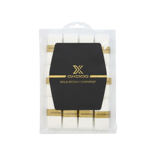 Oxdog Gold Sticky Overgrips 12 pack White