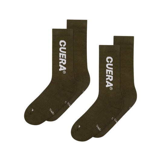 Chaussettes de padel Cuera (lot de 2, kaki/blanc)