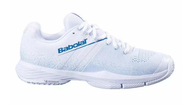 Chaussures de Padel Babolat Sensa Femme (Blanc/Cool Blue)