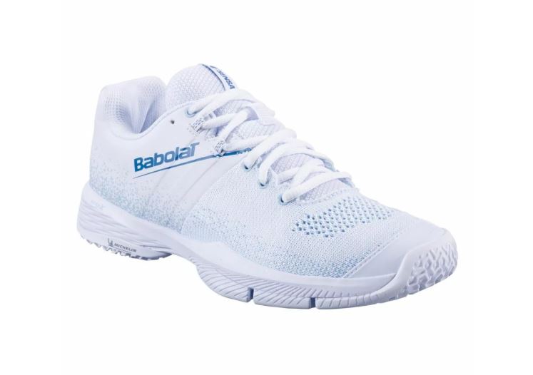 Chaussures de Padel Babolat Sensa Femme (Blanc/Cool Blue)