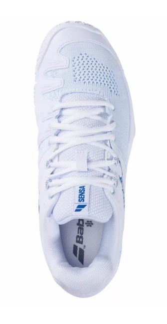Chaussures de Padel Babolat Sensa Femme (Blanc/Cool Blue)