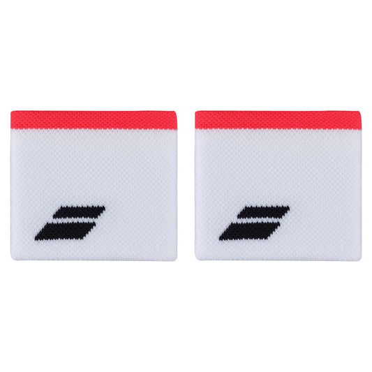 Poignets avec logo Babolat (lot de 2, blanc/rouge vif)