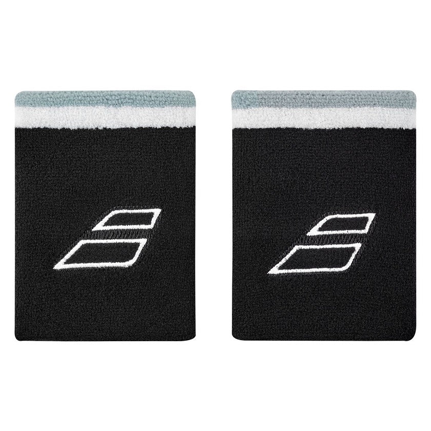 Poignets Babolat Terry Jumbo (Lot de 2, Noir/Blanc)