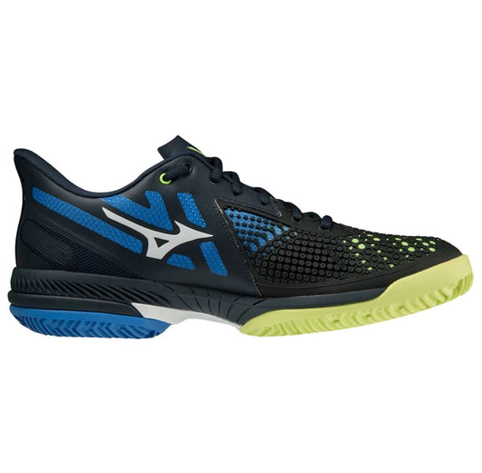 Chaussures de padel Mizuno Wave Exceed Tour 5 CC Mens (Bleu marine/Bleu/Vert)