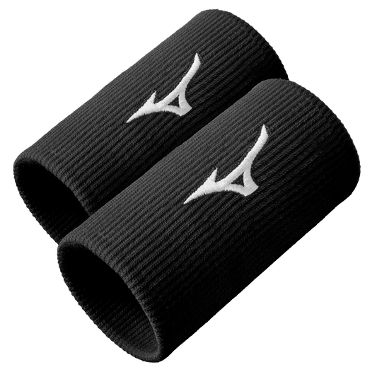 Bandeau de poignet Mizuno Long (Lot de 2, noir)