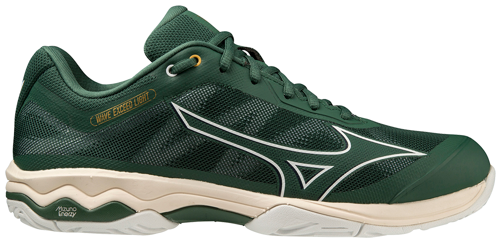 Chaussures de padel pour Hommes Mizuno Wave Exceed Light AC (Vert pin/Blanc/Gris clair)