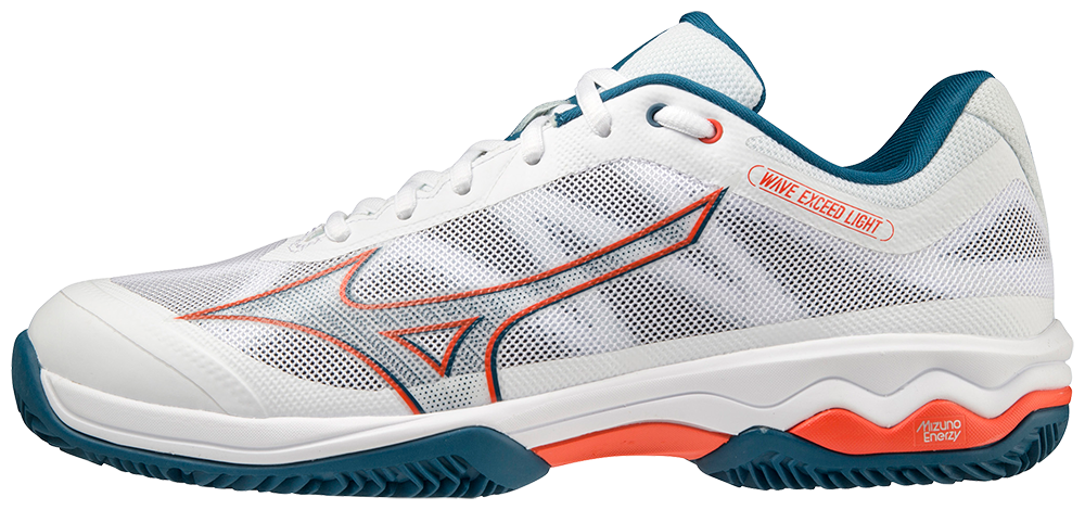 Chaussures de padel Mizuno Exceed Light CC (Homme, Blanc/Orange)