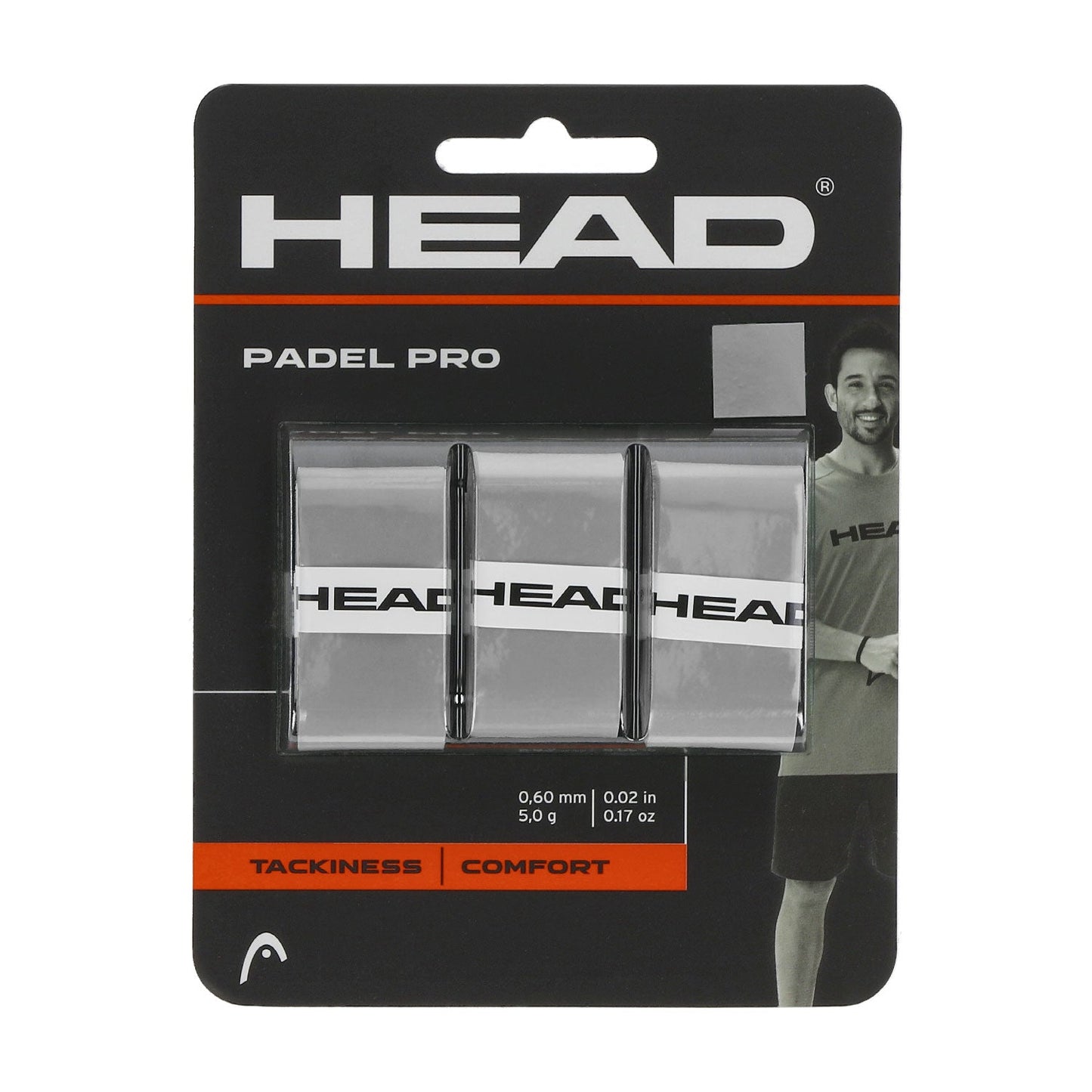 Overgrip Head Padel Pro (Lot de 3, gris)