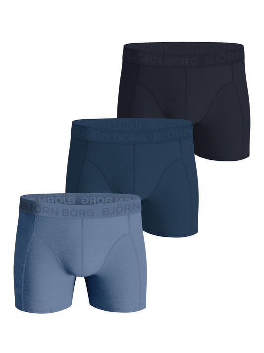 Lot de 3 boxers Björn Borg Cotton Stretch (Bleu/Marine/Noir)