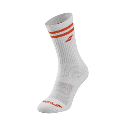 Chaussettes Babolat Team Single Socks Men (White/Cherry Tomato)
