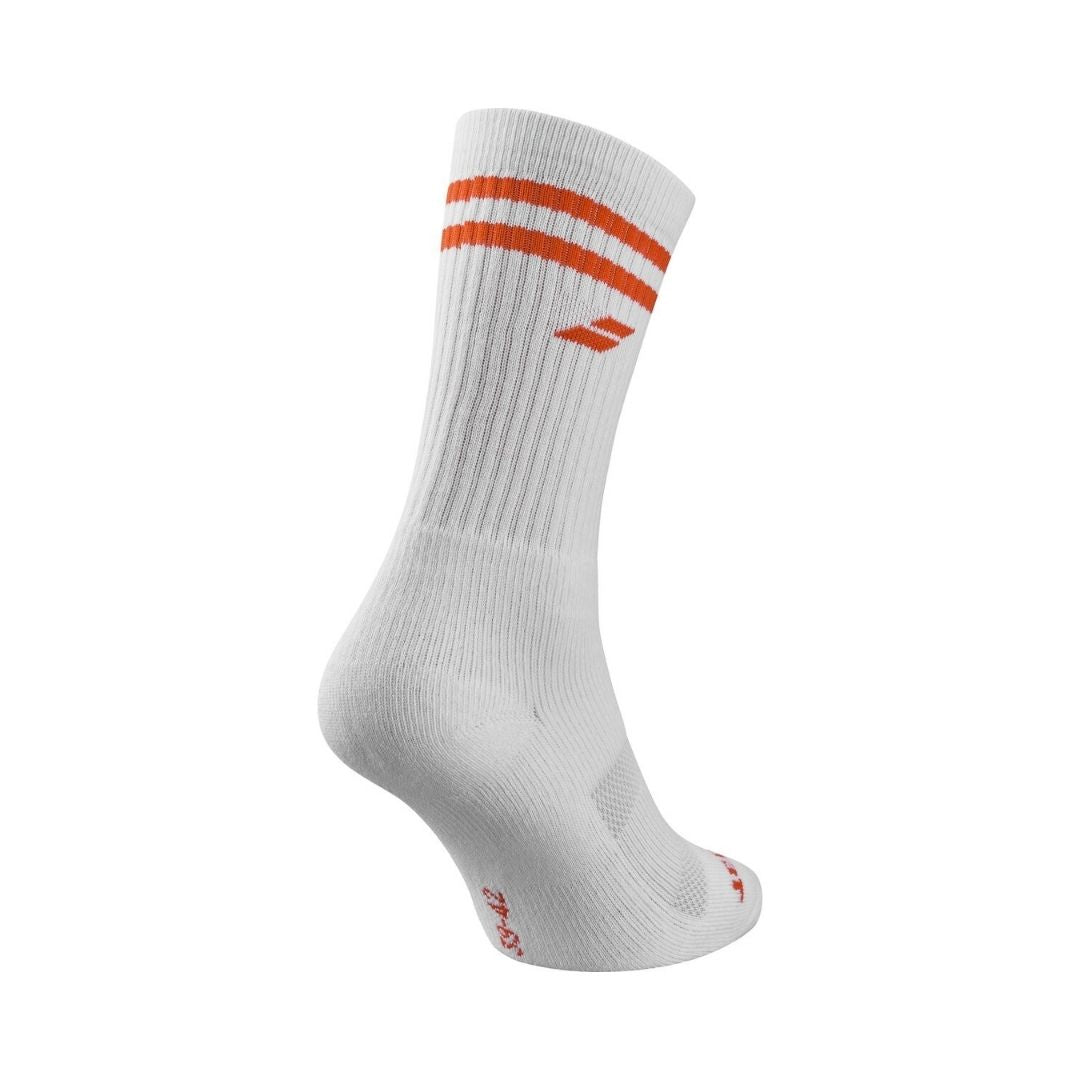 Chaussettes Babolat Team Single Socks Men (White/Cherry Tomato)