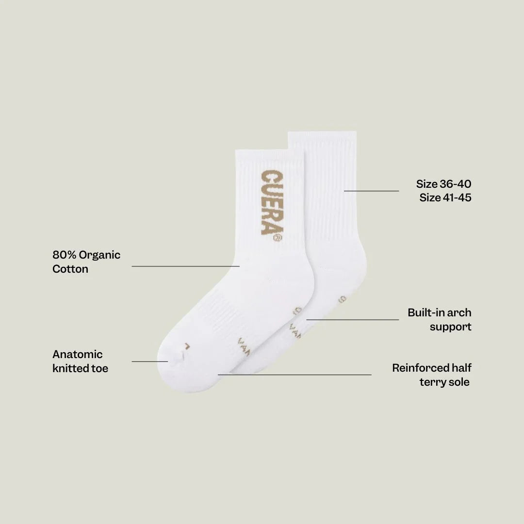Chaussettes de padel Cuera (blanc/brun noyer)
