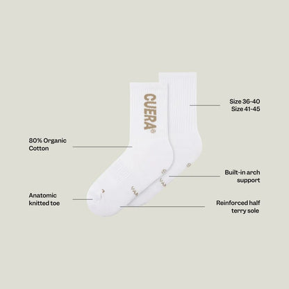 Chaussettes de padel Cuera (blanc/brun noyer)