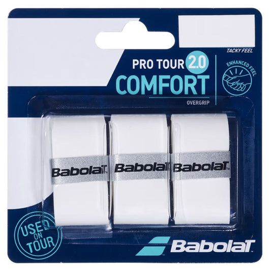 Overgrip Babolat Pro Tour 2.0 (Lot de 3, Blanc) padellife