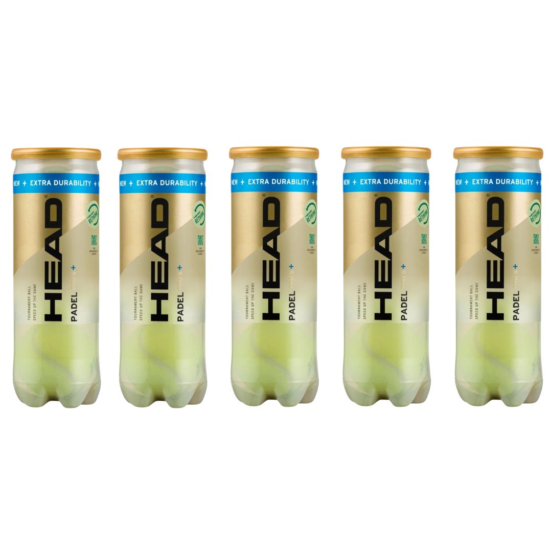 Lot de 5 tubes Head Padel Pro S+