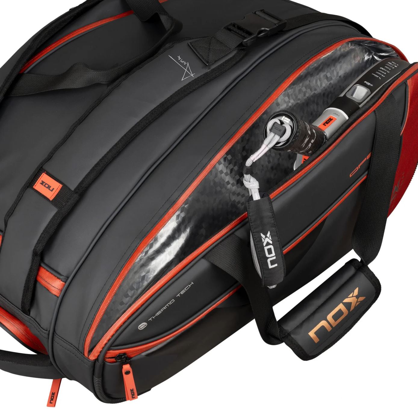 Nox Luxury Open Series Padel Bag (Black/Red) - Mypadellife.com