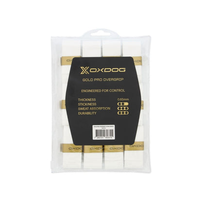 Oxdog Gold Pro Overgrips 12 pack White