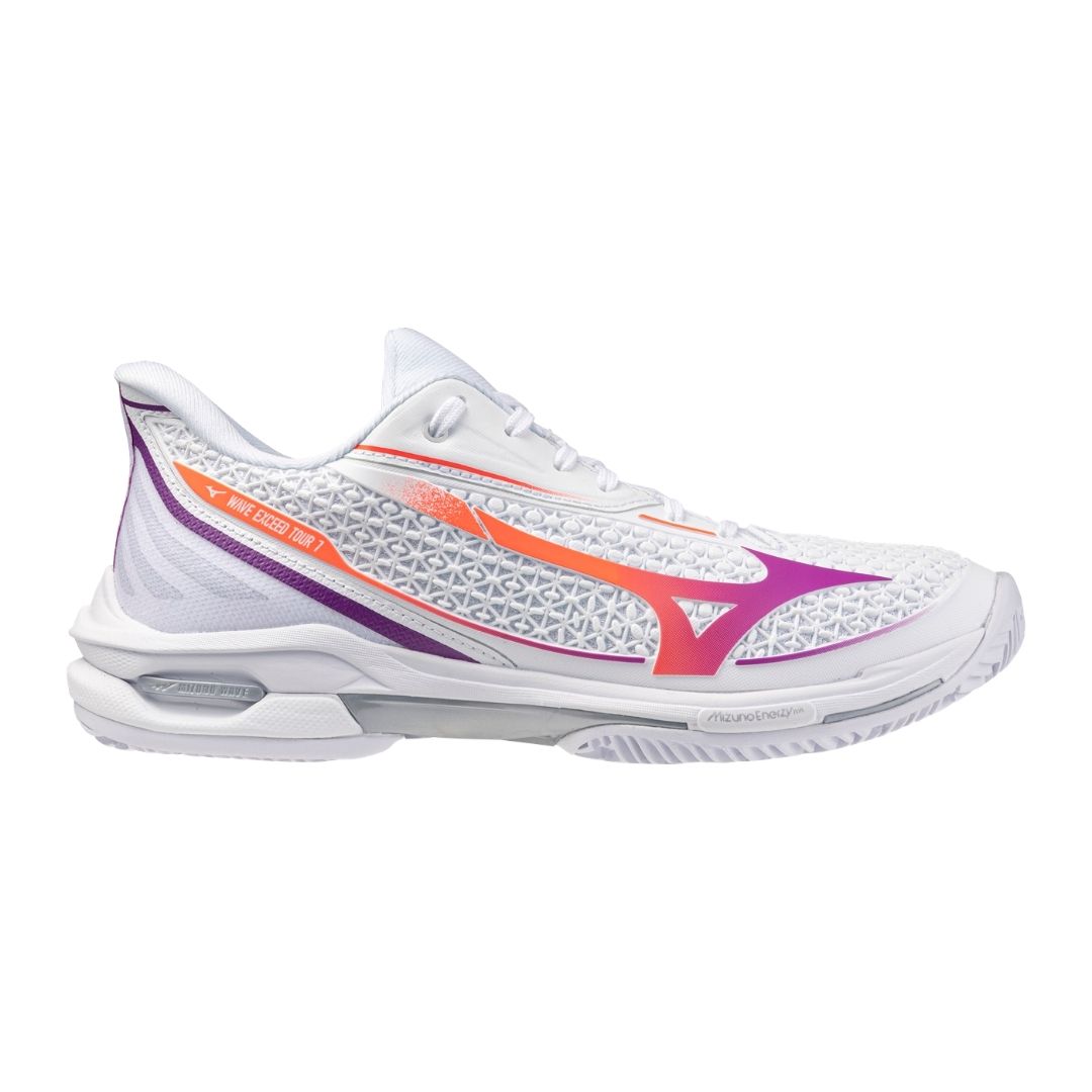 Chaussures Mizuno Wave Exceed Tour 7 CC (W) (White/Dahlia/Lava Orange)