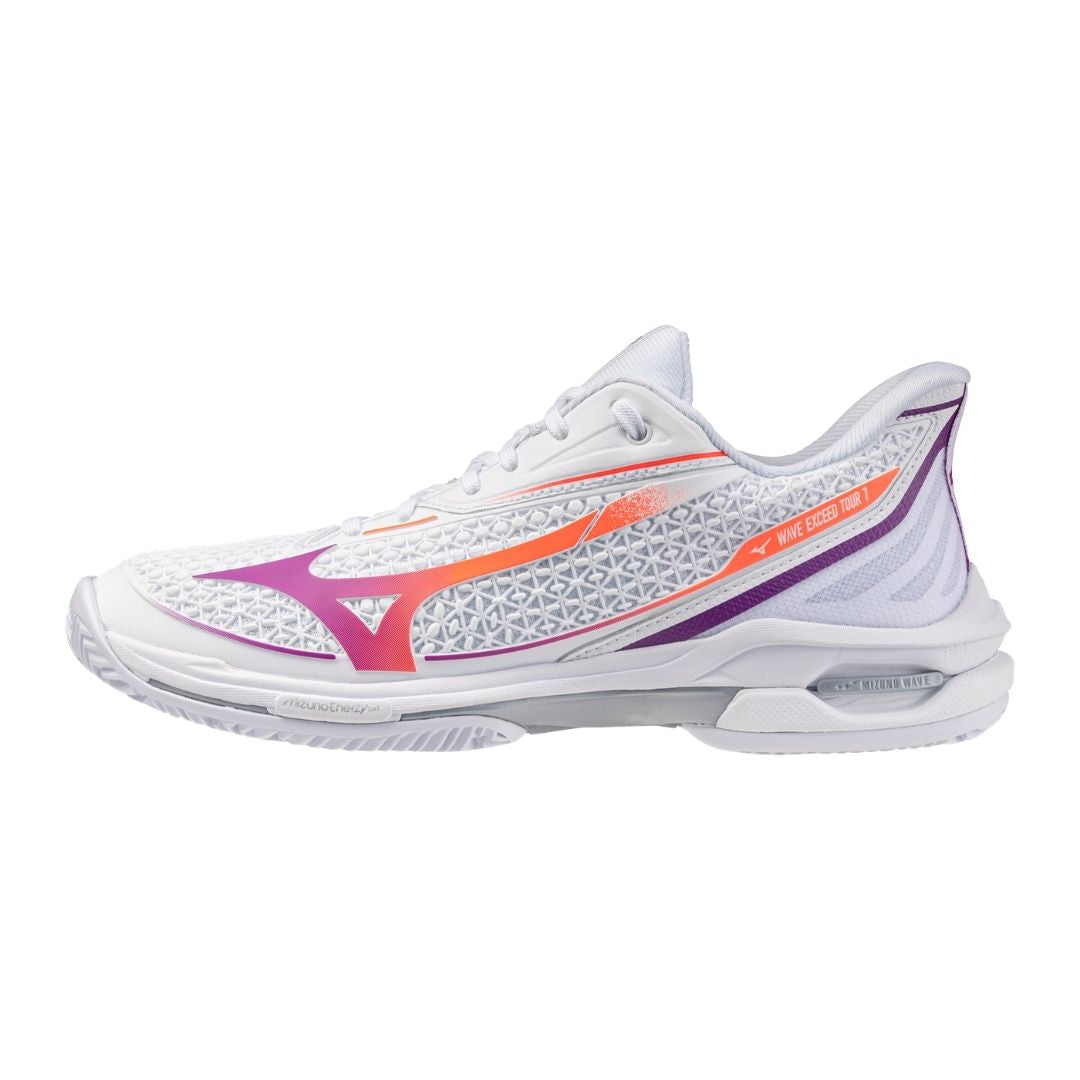 Chaussures Mizuno Wave Exceed Tour 7 CC (W) (White/Dahlia/Lava Orange)