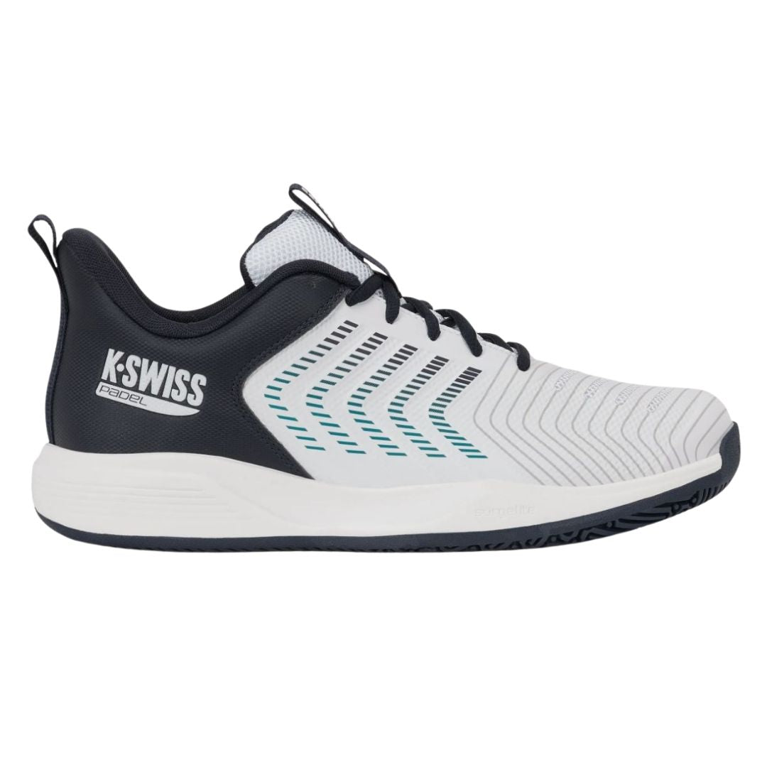 Chaussures de padel K-Swiss Ultrashot Light (White/Carbon/Baltic)