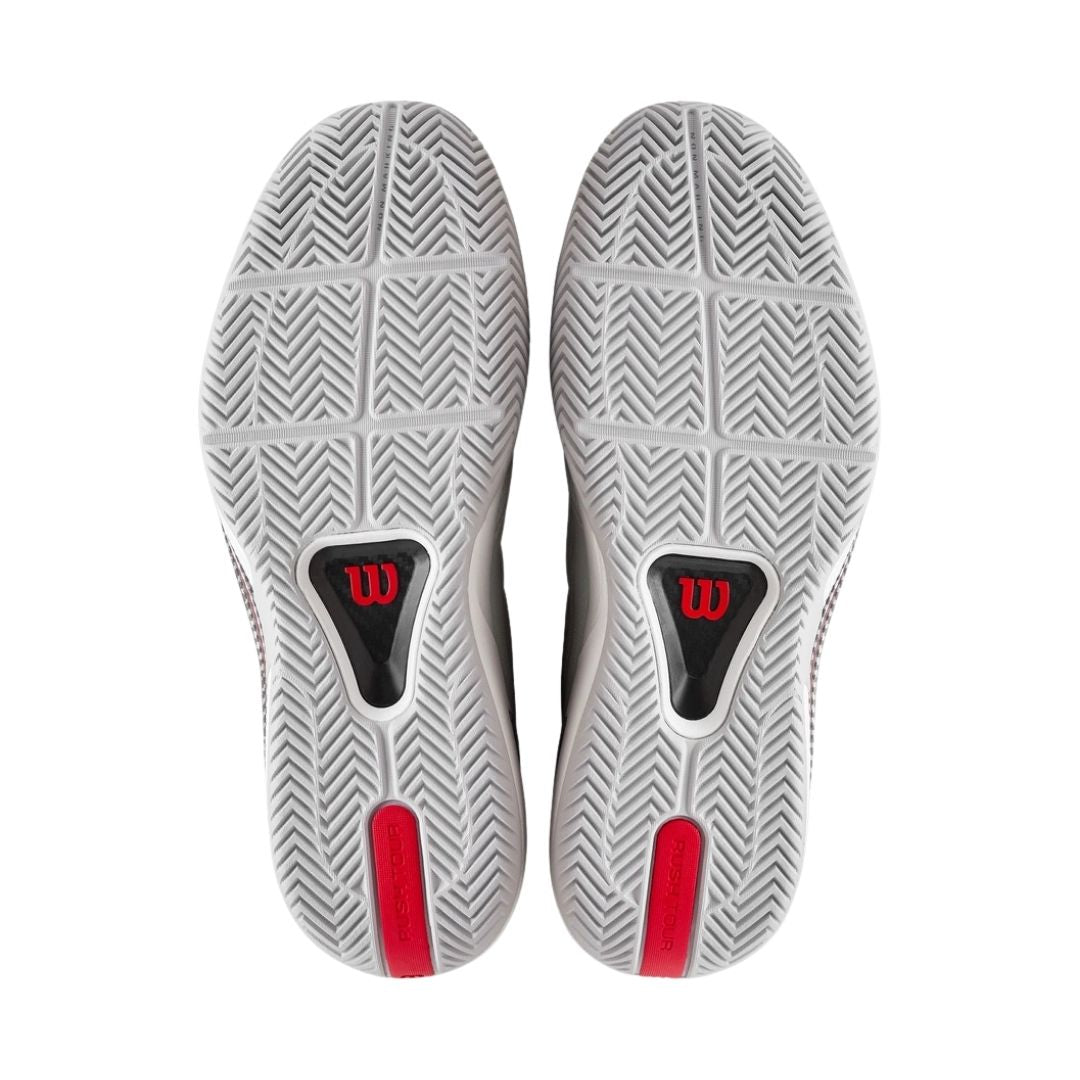 Chaussures de padel Wilson Rush Tour 5 CTC (Bright White/Wilson Red/Microchip)
