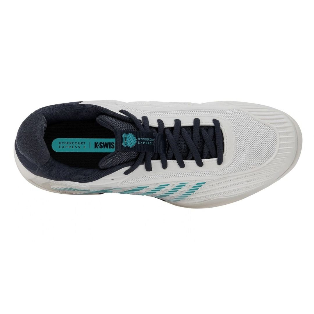 Chaussures de padel K-Swiss Hypercourt Express 3 (Blanc de Blanc/Carbon/Baltic)