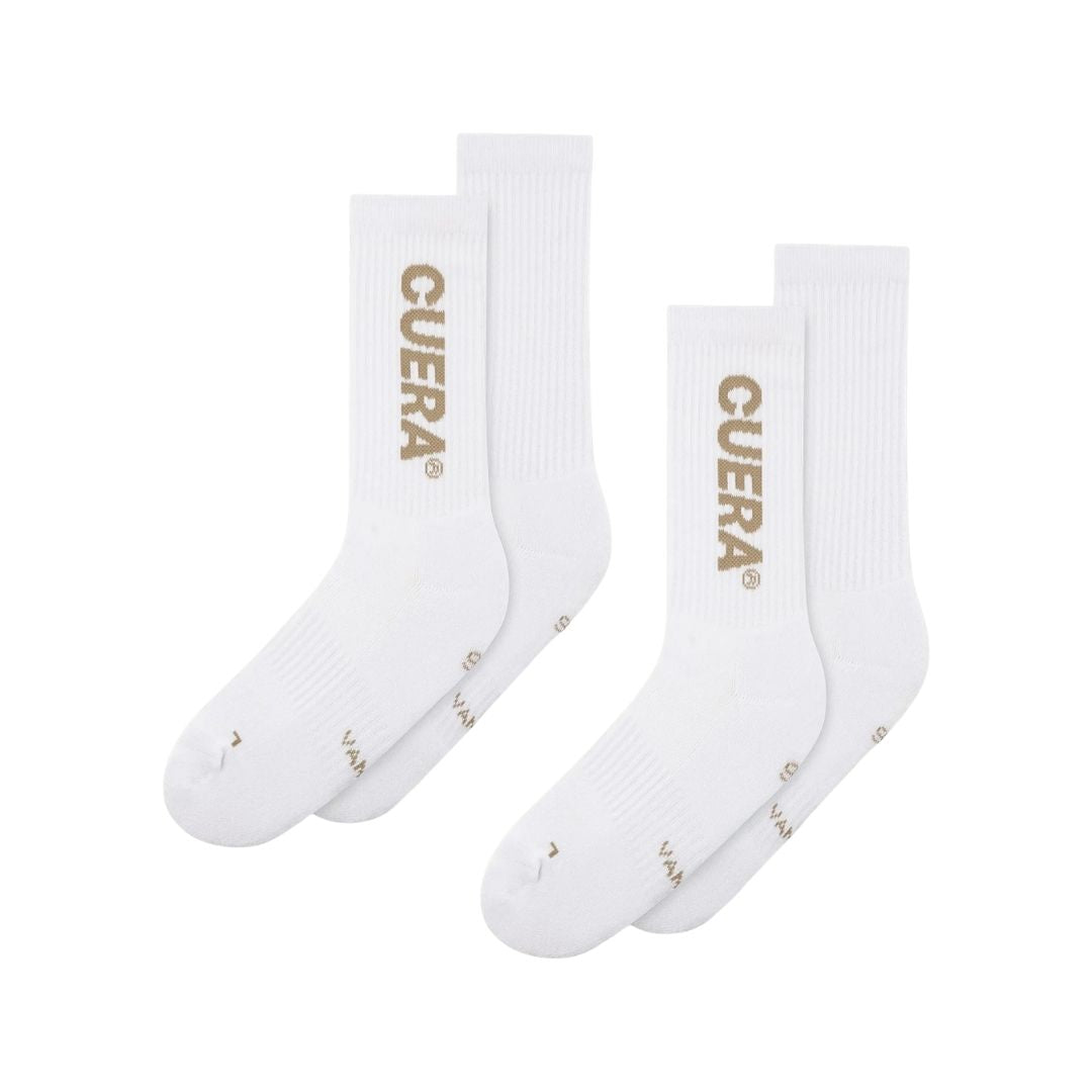 Chaussettes de padel Cuera (lot de 2, blanc/brun noyer)