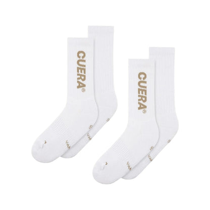 Chaussettes de padel Cuera (lot de 2, blanc/brun noyer)