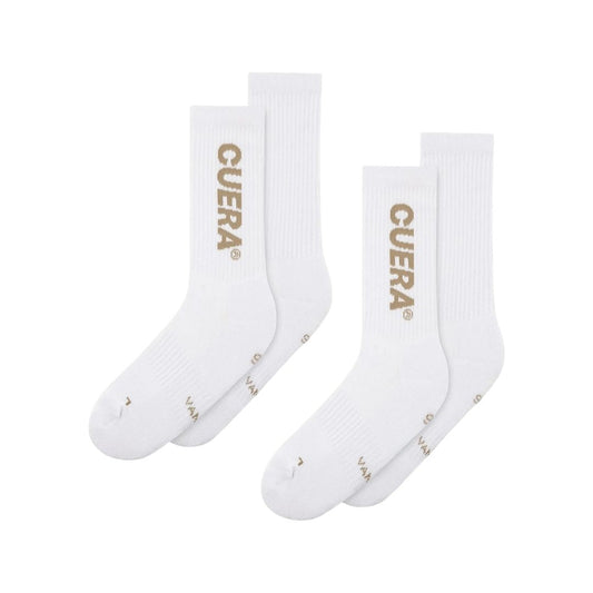 Chaussettes de padel Cuera (lot de 2, blanc/brun noyer)