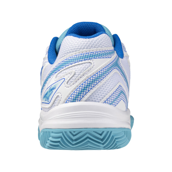 Chaussures Mizuno Break Shot 4 CC Femme (Blanc/Mugen Blue/River Blue)