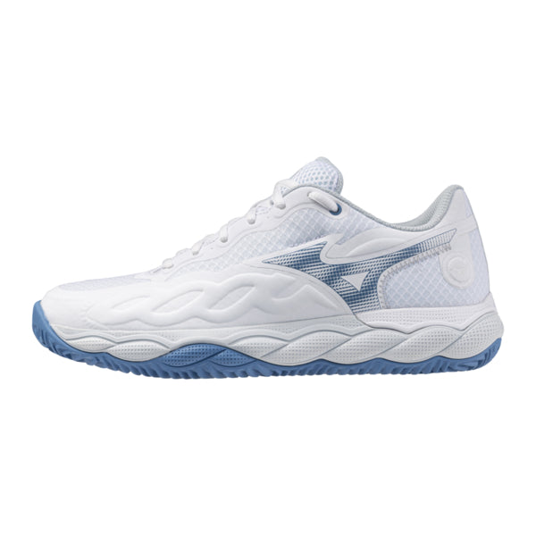 Chaussures Mizuno Wave Enforce Court CC Women (White/Parisian Blue/Plein Air)