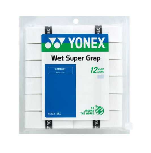 Surgrip Yonex Wet Super Grap (lot de 12, blanc)