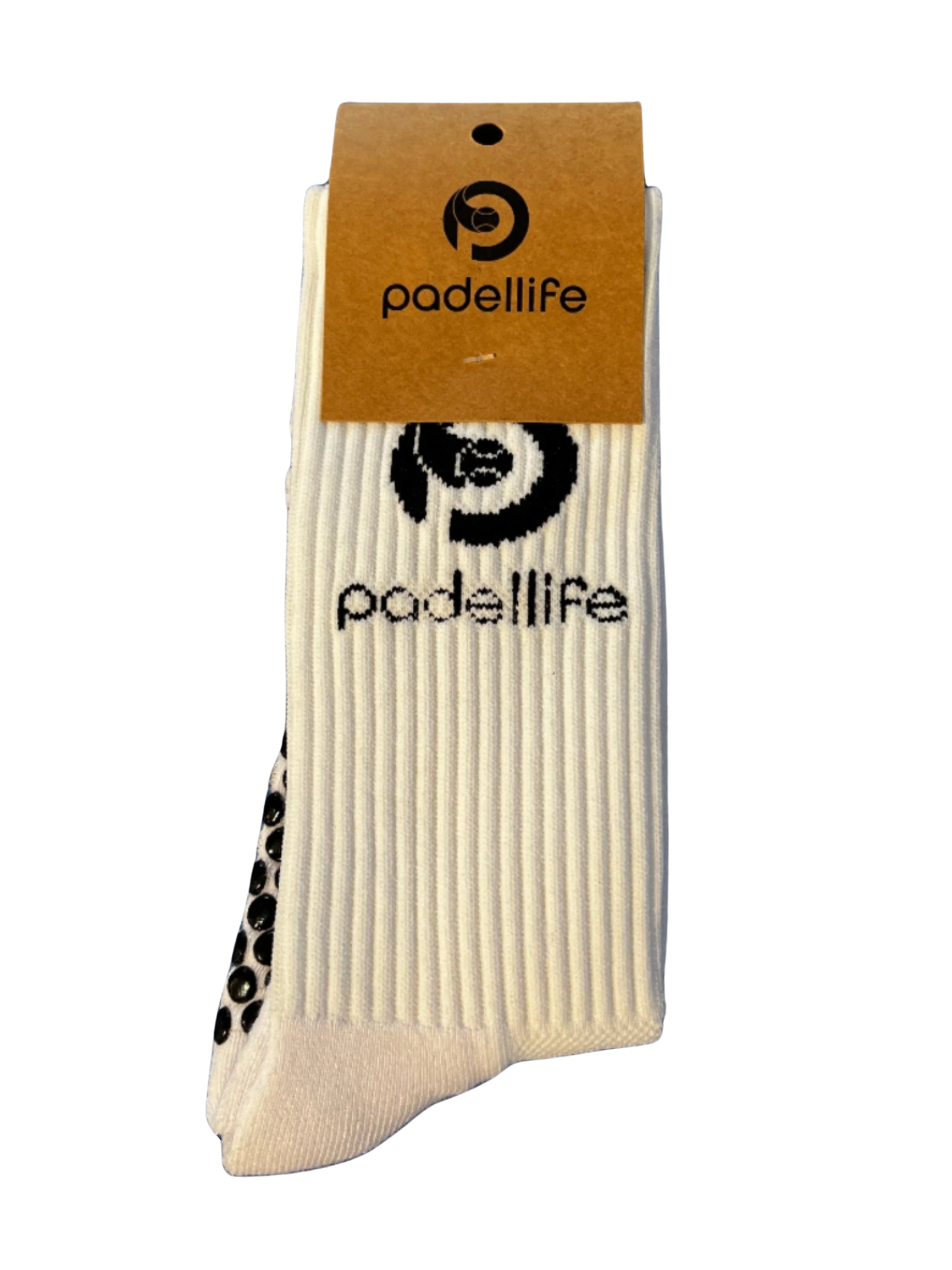 Chaussettes Antidérapantes Padellife 2.0 (1 Paire, Blanc/Noir)