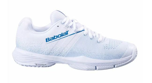 Chaussures de Padel Babolat Sensa Femme (Blanc/Cool Blue)