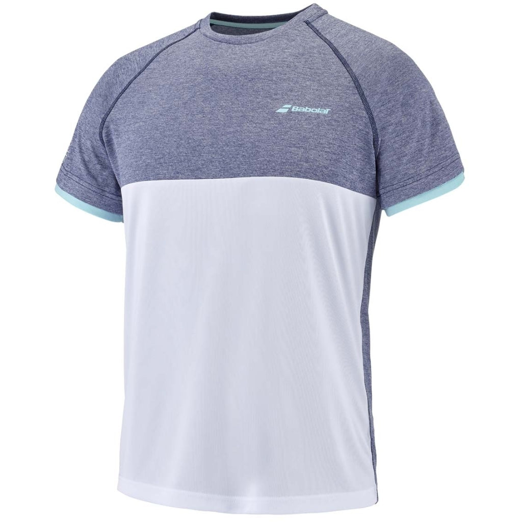 T-shirt à col rond Babolat Play (Blanc/Bleu)