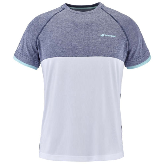 T-shirt à col rond Babolat Play (Blanc/Bleu)