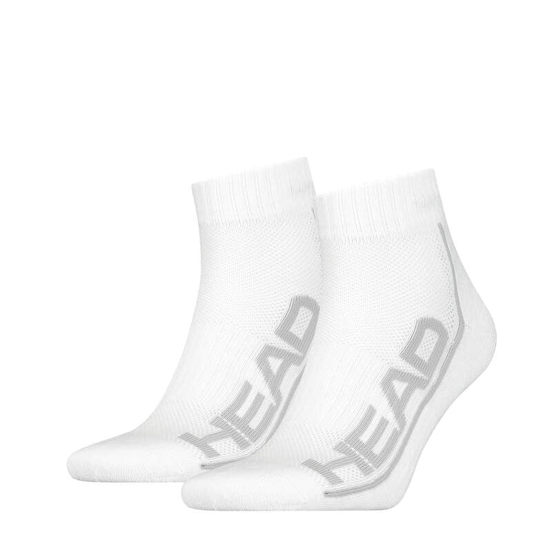 Chaussettes quart de longueur Head Stripe (Lot de 2, blanc)