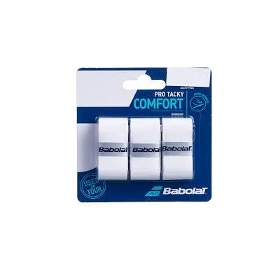 Overgrip Babolat Pro Tacky (Blanc, lot de 3)