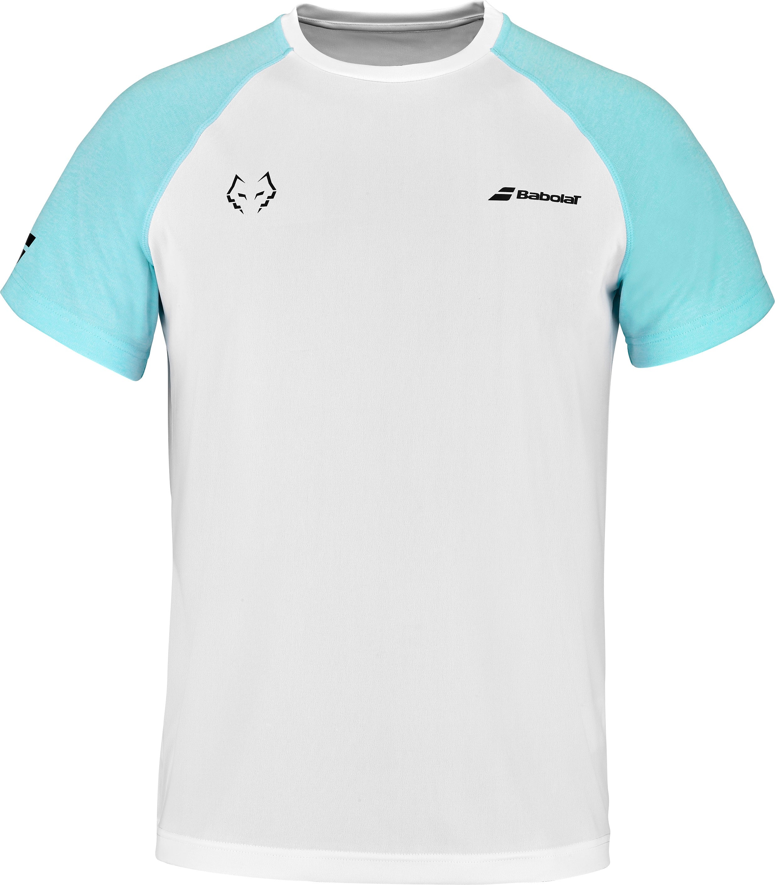 T-shirt à col rond Babolat Juan Lebron (Blanc/Bleu ciel)