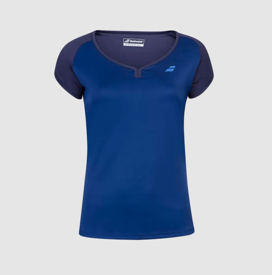Haut Babolat Play Cap Sleeve pour femmes (Bleu foncé)