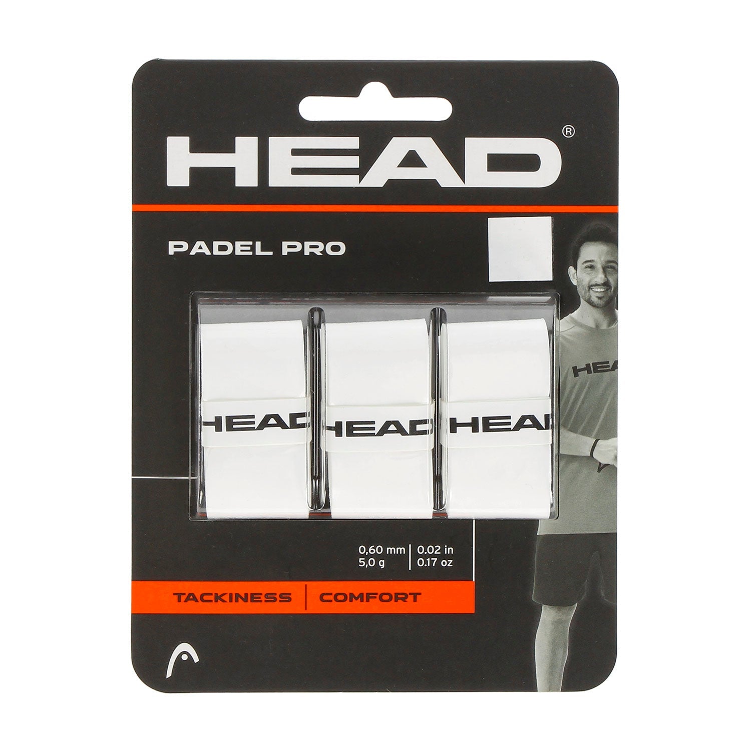 Overgrip Head Padel Pro (Lot de 3, blanc)