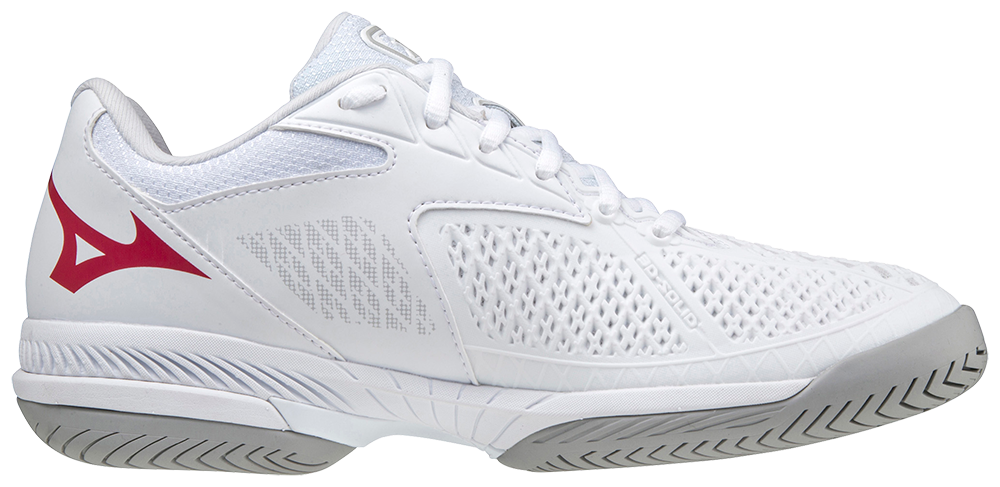 Chaussures de Padel Mizuno Exceed Tour 4 AC pour Femme (Blanc/Rouge)